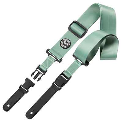 AMUMU Seatbelt Guitar Strap with Clip Light Green Nylon -PA01W-LG